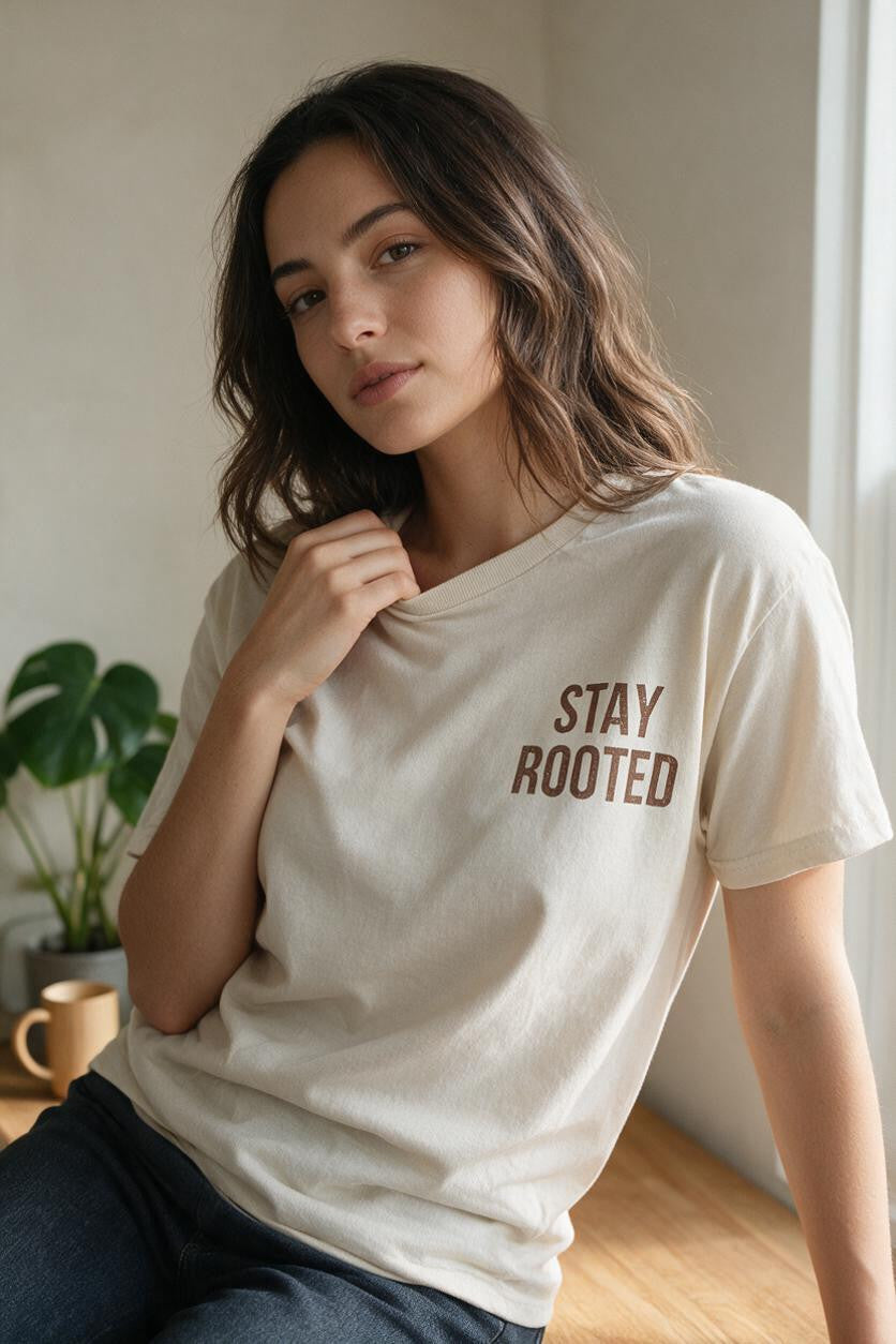 Stay Rooted Tee - Beige